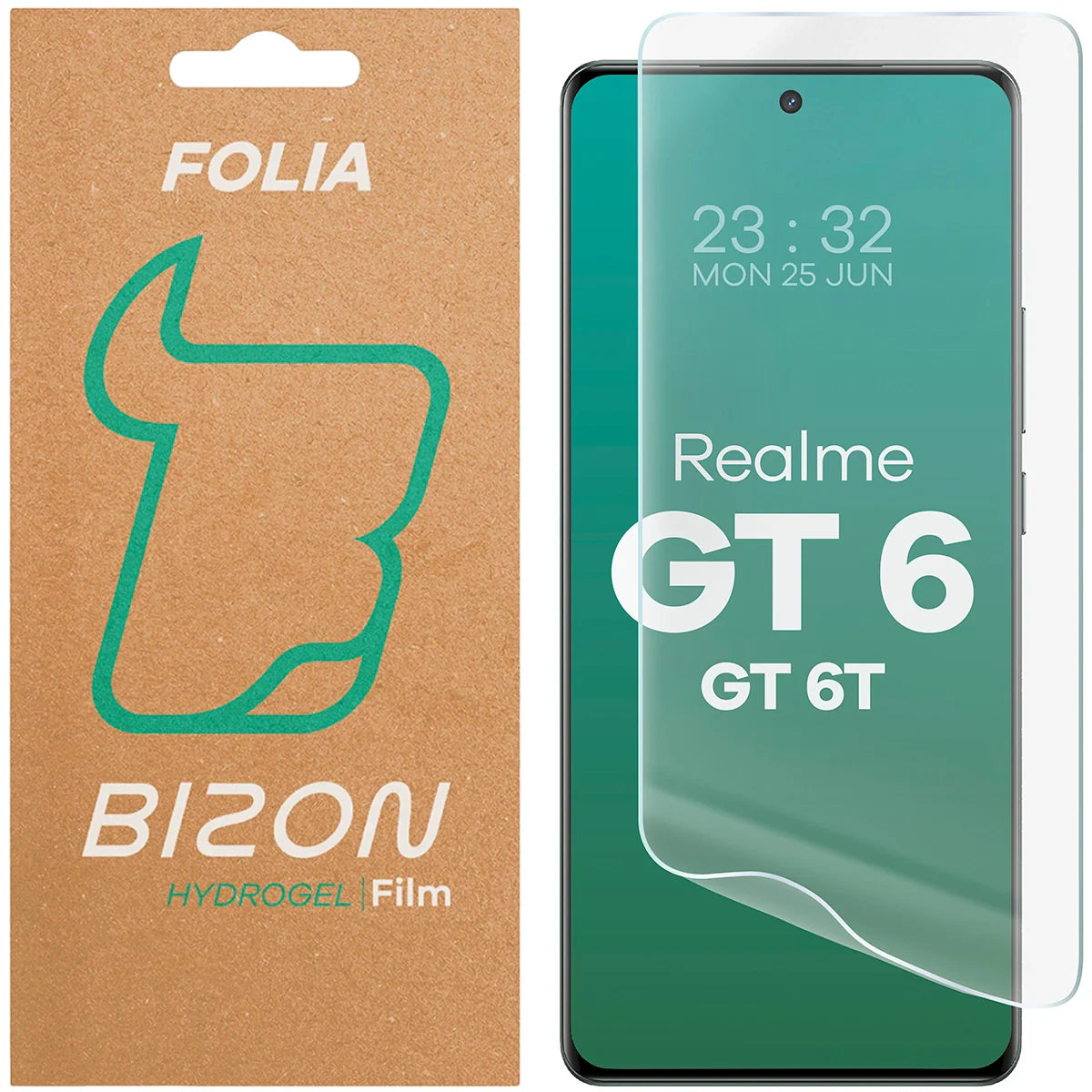 Hydrogel Folie für den Bildschirm für Realme GT 6 / 6T, Bizon Glass Hydrogel Front, 1 Stück