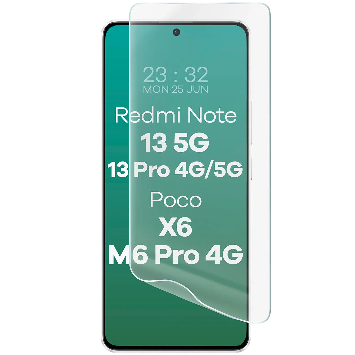 Hydrogel Folie für den Bildschirm für Xiaomi POCO X6 / Redmi Note 13 5G / Redmi Note 13 Pro 4G/5G / POCO M6 Pro 4G, Bizon Film Hydrogel Front, 1 Stück