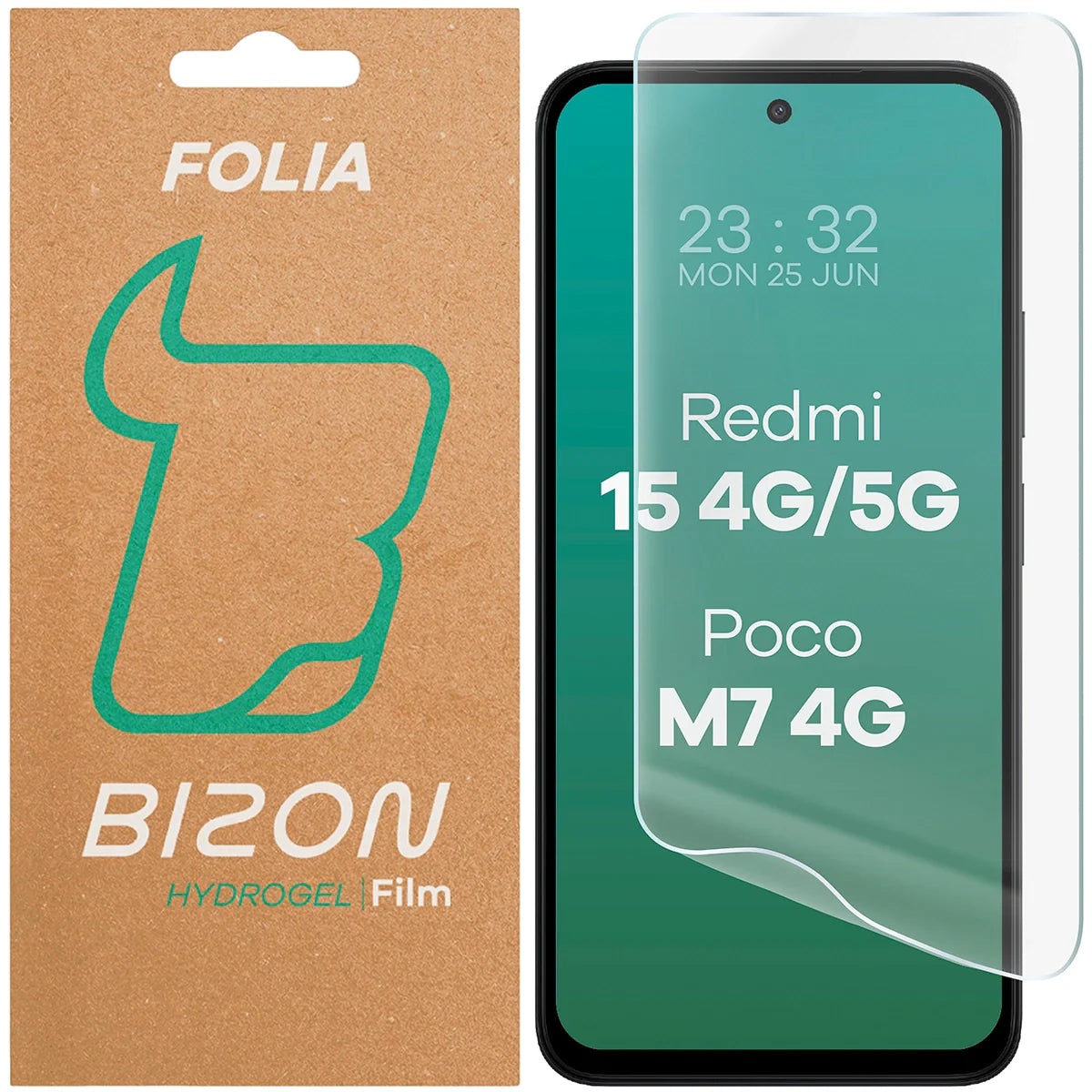 Hydrogel Folie für den Bildschirm für Xiaomi Redmi 15 4G / 5G / POCO M7 4G, Bizon Glass Hydrogel Front, 1 Stück