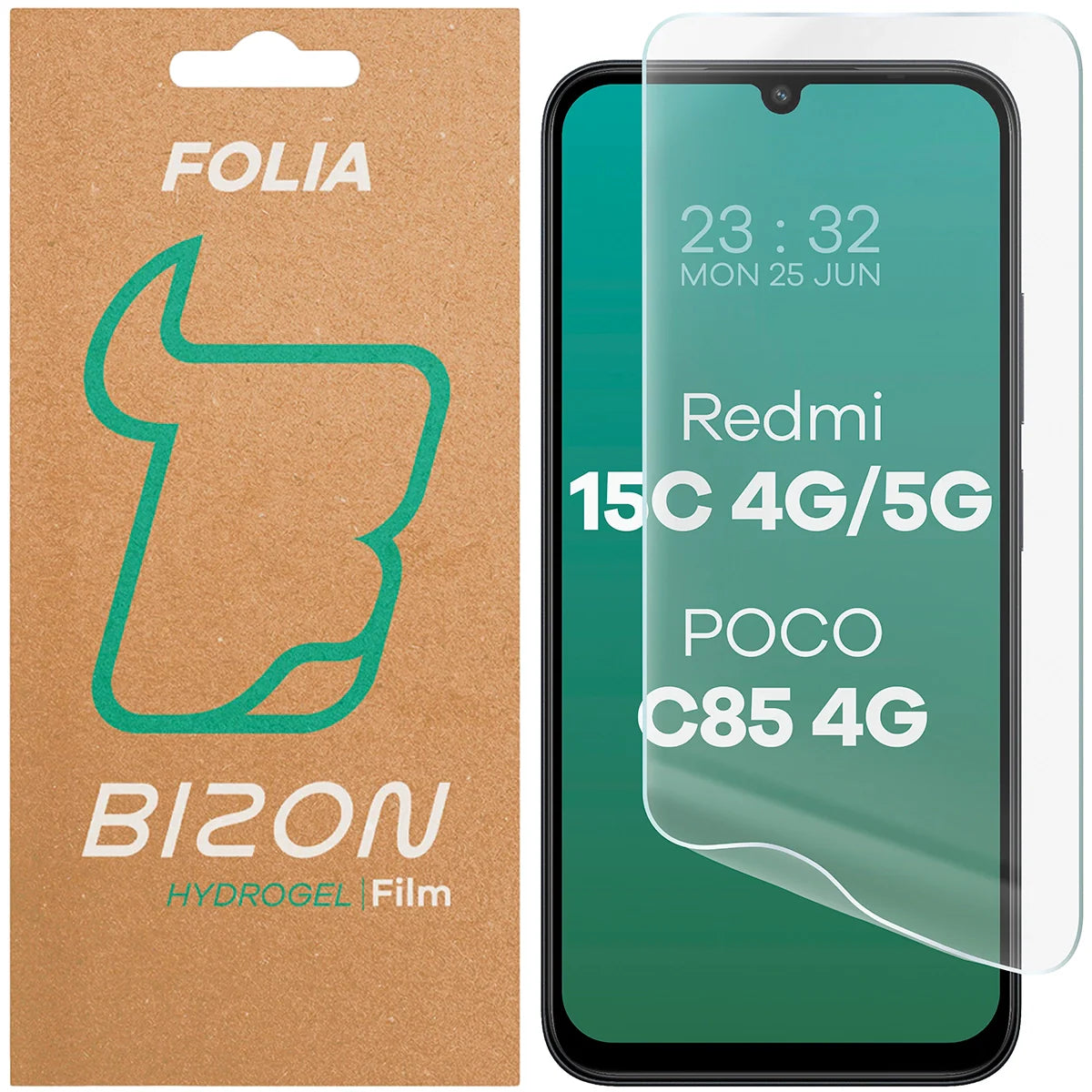 Hydrogel Folie für den Bildschirm für Xiaomi Redmi 15C 4G / 5G / POCO C85 4G, Bizon Glass Hydrogel Front, 1 Stück