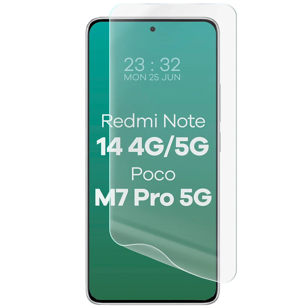 Hydrogel Folie für den Bildschirm für Xiaomi Redmi Note 14 4G / 14 5G / POCO M7 Pro 5G, Bizon Film Hydrogel Front, 1 Stück