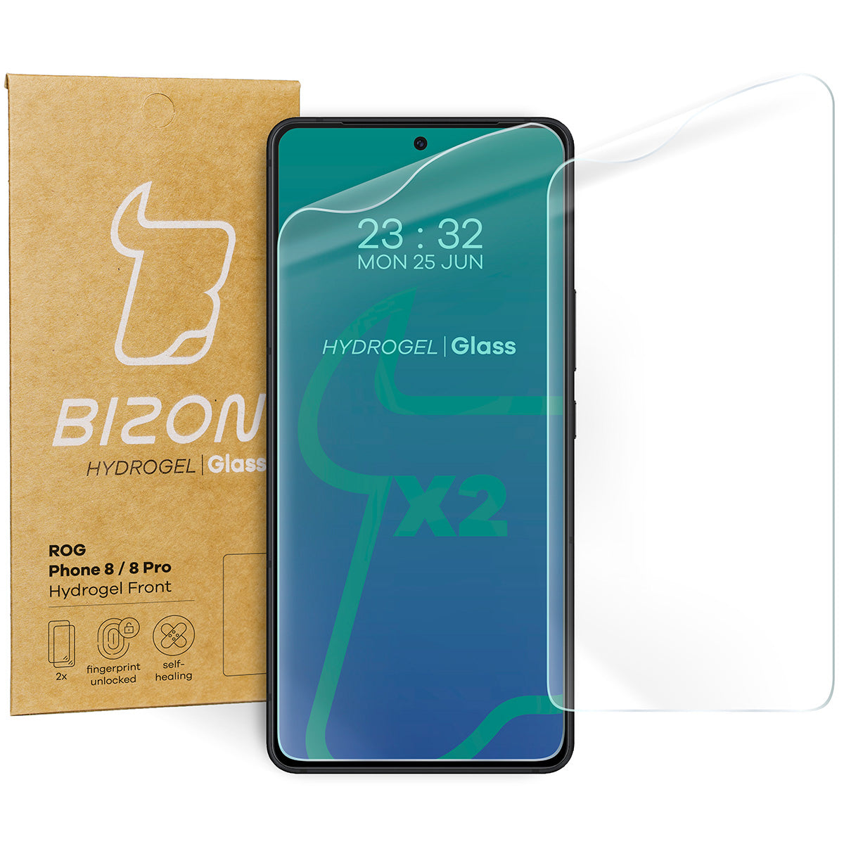 Hydrogel Folie für den Bildschirm für Asus ROG Phone 8 / 8 Pro, Asus Zenfone 11 Ultra, Bizon Glass Hydrogel Front, 2 Stück