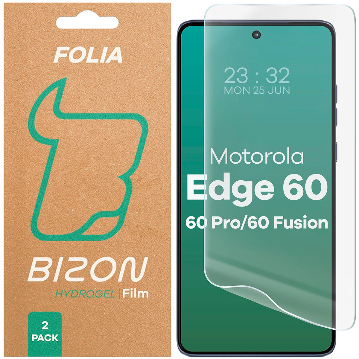Hydrogel Folie für den Bildschirm für Motorola Edge 60 / 60 Pro / 60 Fusion, Bizon Glass Hydrogel Front Duo, 2 Stück
