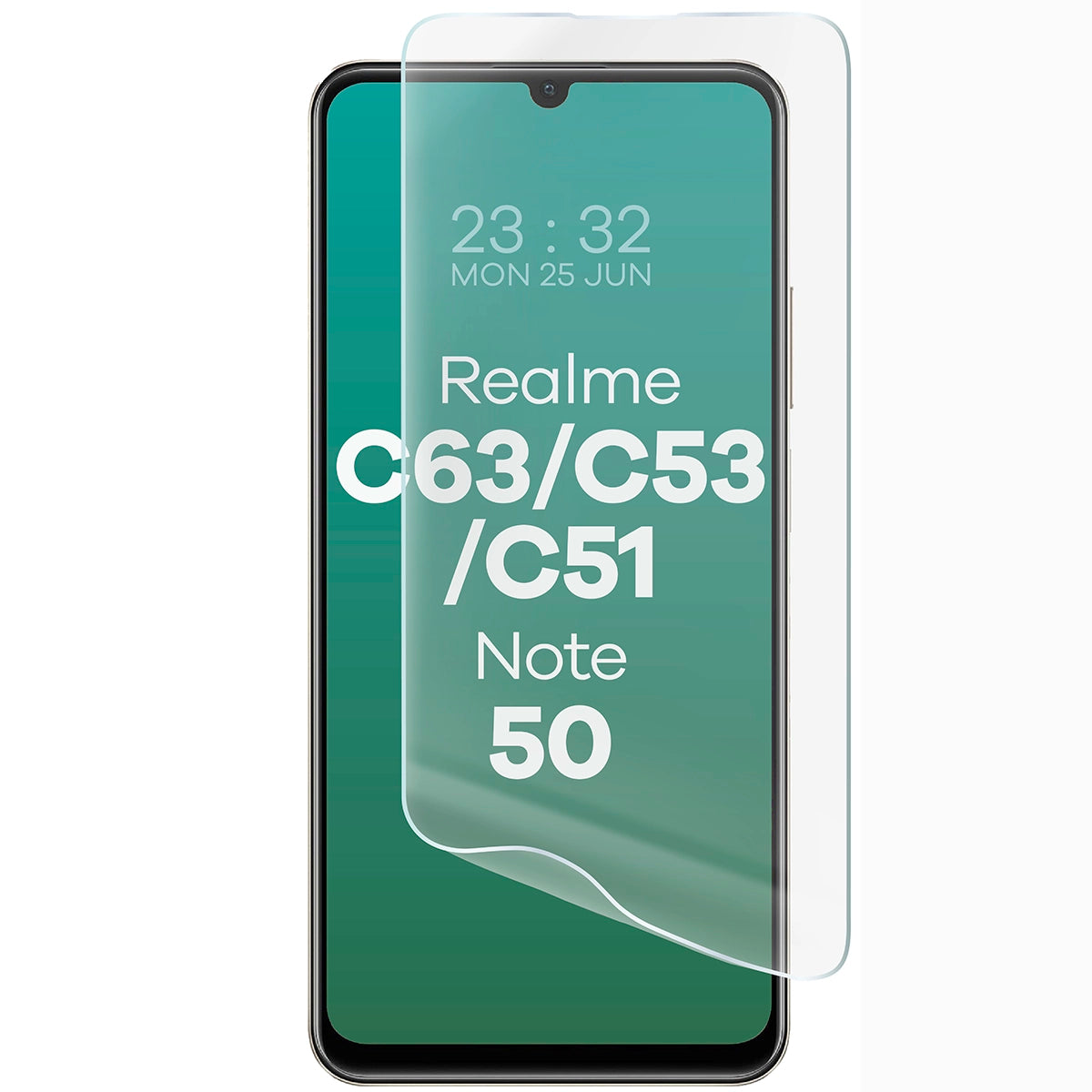 Hydrogel Folie für den Bildschirm Bizon Glass Hydrogel Front Duo für Realme C63 / C53 / C51 / Note 50, 2 Stück