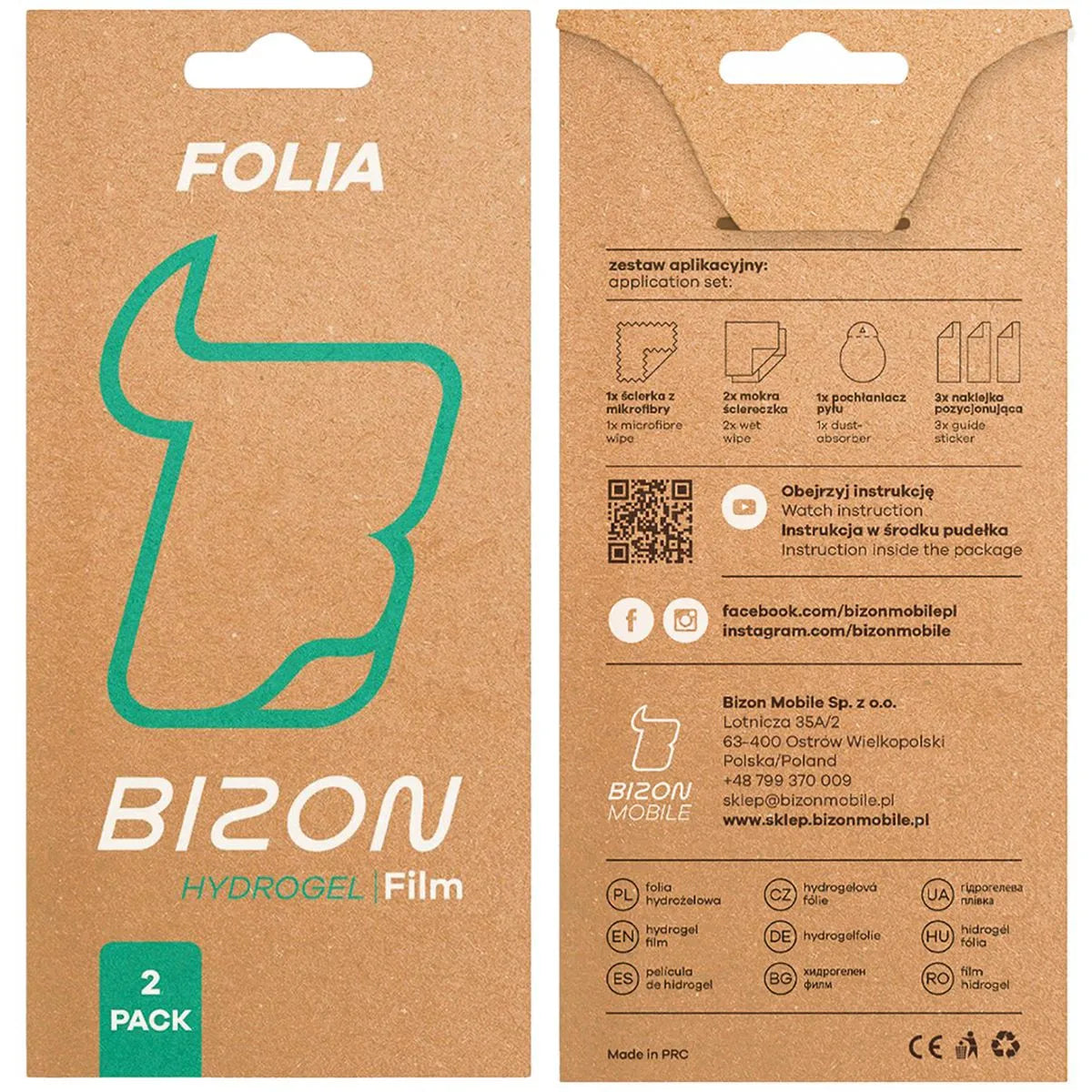 Hydrogel Folie für den Bildschirm für Xiaomi Poco F7 Pro / F7 Ultra, Bizon Glass Hydrogel Front Duo, 2 Stück