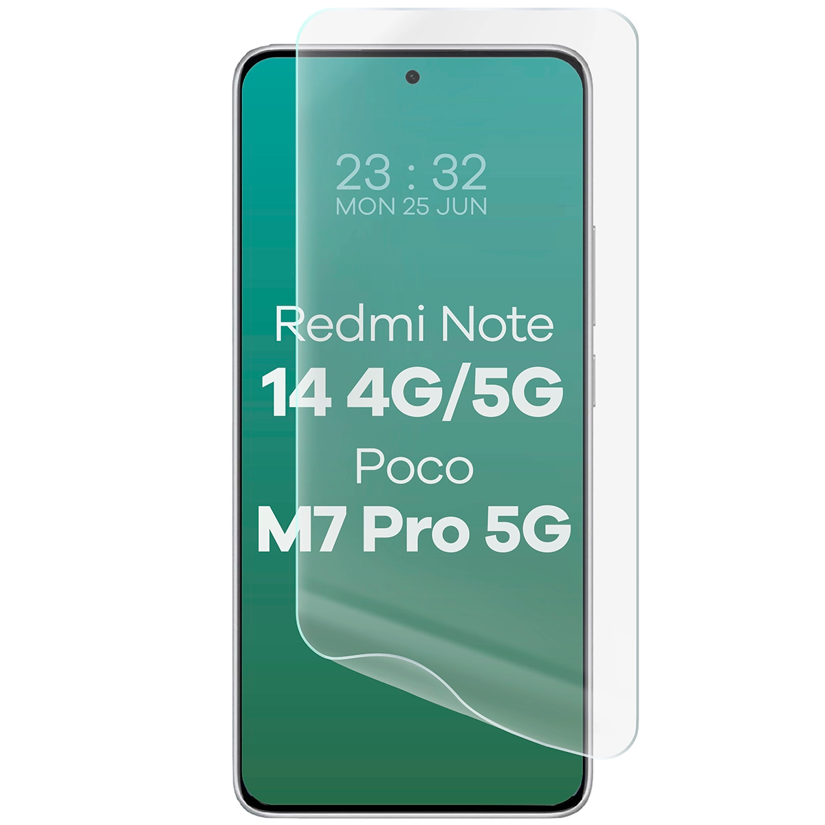 Hydrogel Folie für den Bildschirm für Xiaomi Redmi Note 14 / Poco M7 Pro 5G, Bizon Film Hydrogel Front Duo, 2 Stück
