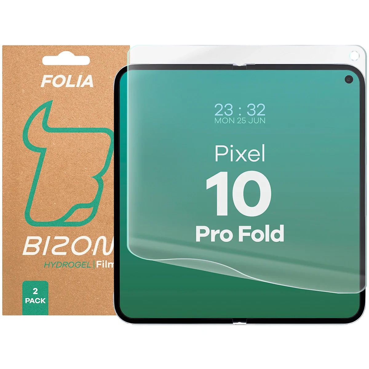 Hydrogel Folie für den mittleren Bildschirm für Google Pixel 10 Pro Fold , Bizon Glass Hydrogel Mid Duo, 2 Stück