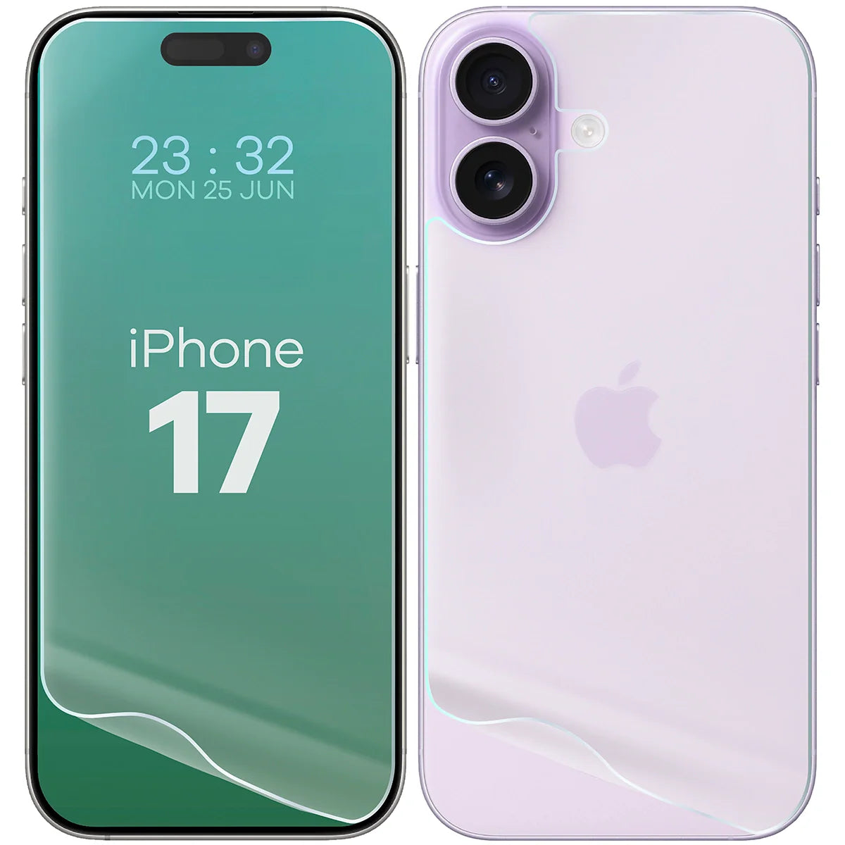 Hydrogel Folie für Display und Rückseite Bizon Film Hydrogel Pack für iPhone 17, 2 Stück