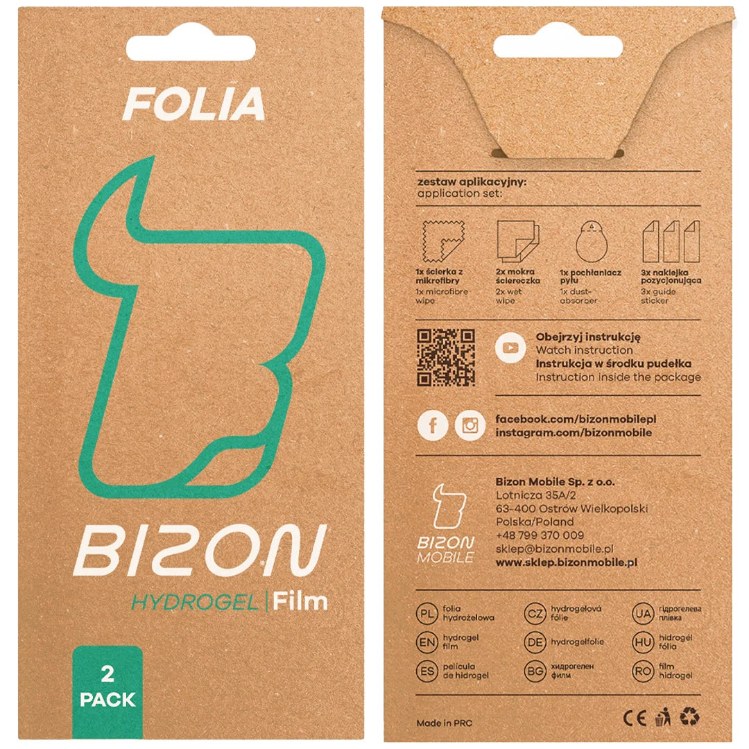 Hydrogel Folie für Display und Rückseite Bizon Film Hydrogel Pack für iPhone 17, 2 Stück
