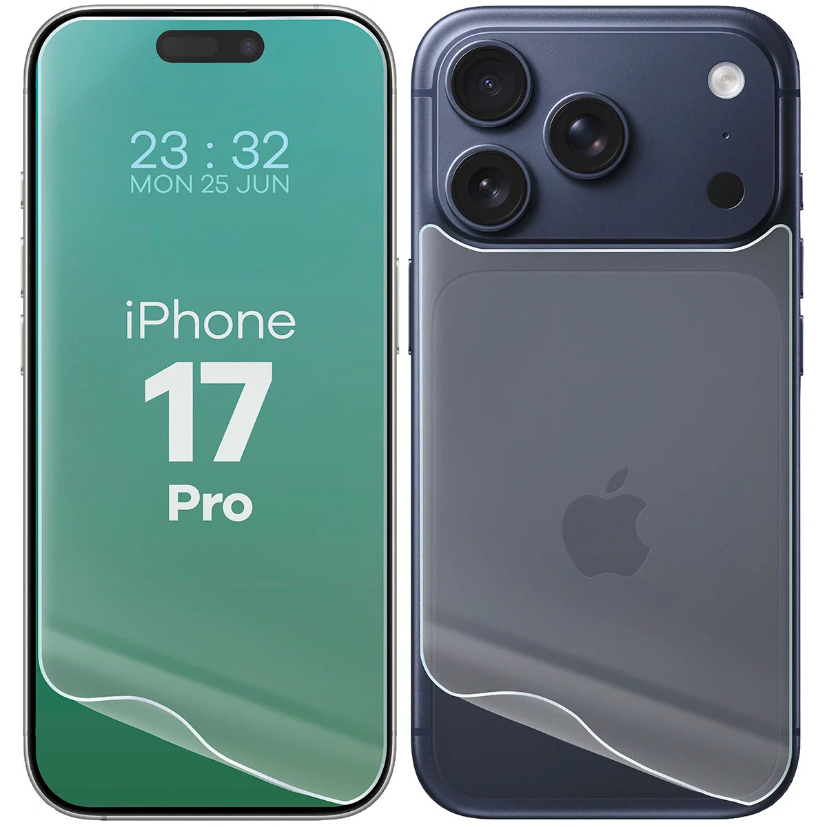 Hydrogel Folie für Display und Rückseite Bizon Film Hydrogel Pack für iPhone 17 Pro, 2 Stück