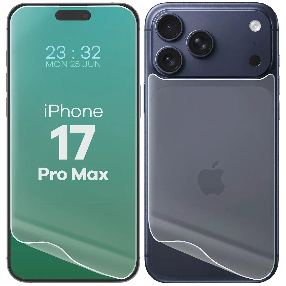 Hydrogel Folie für Display und Rückseite Bizon Film Hydrogel Pack für iPhone 17 Pro Max, 2 Stück