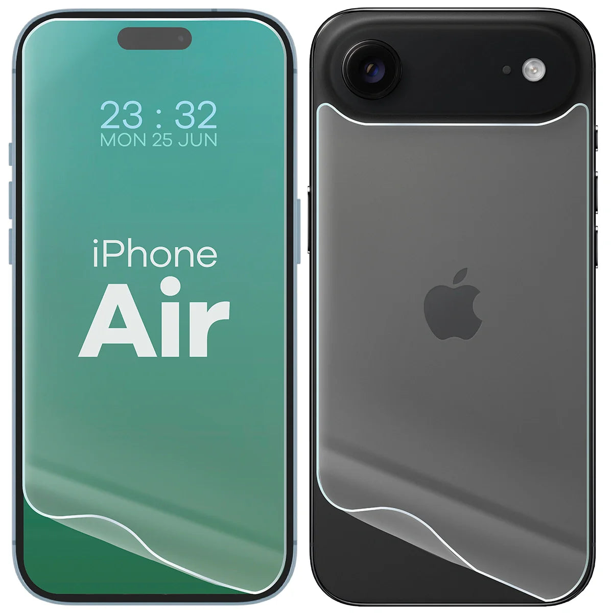 Hydrogel Folie für Display und Rückseite Bizon Film Hydrogel Pack für iPhone Air, 2 Stück