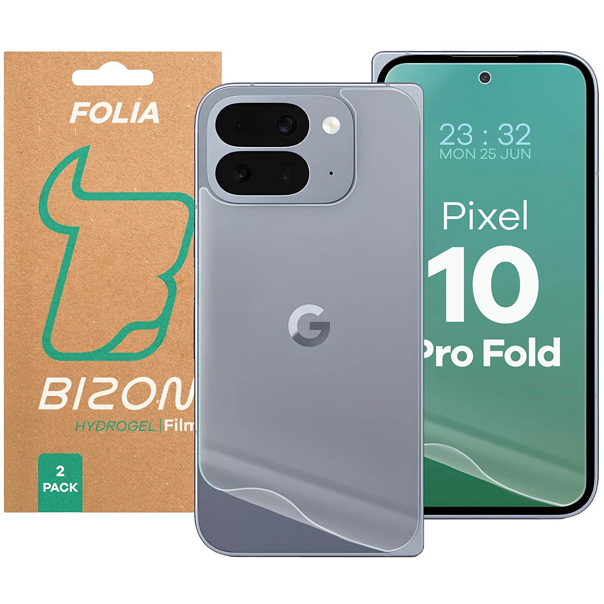 Hydrogel Folie für Display und Rückseite Bizon Glass Hydrogel Pack für Google Pixel 10 Pro Fold , 2 Stück