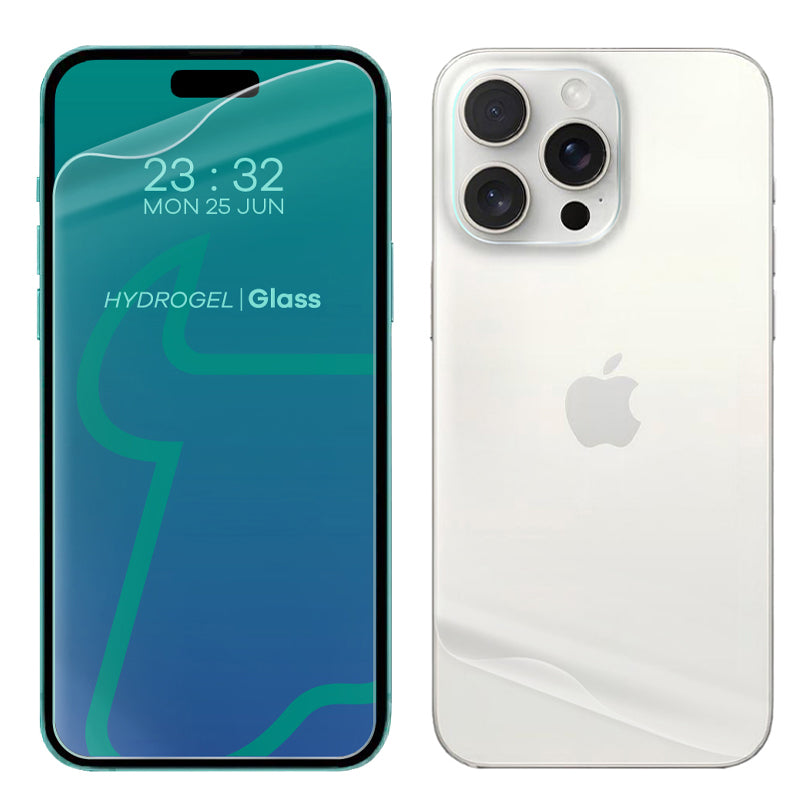 Hydrogel Folie für Display und Rückseite Bizon Film Hydrogel Pack, iPhone 15 Pro Max, 2 Stück