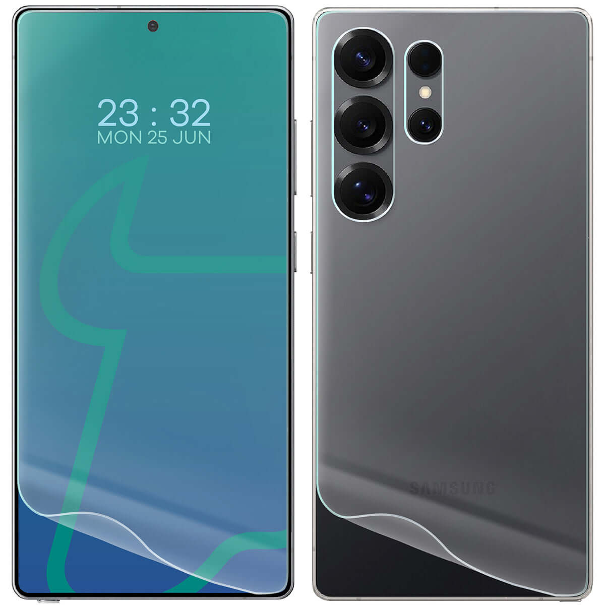 Hydrogel Folie für Display und Rückseite Bizon Film Hydrogel Pack für Galaxy S25 Ultra, 2 Stück