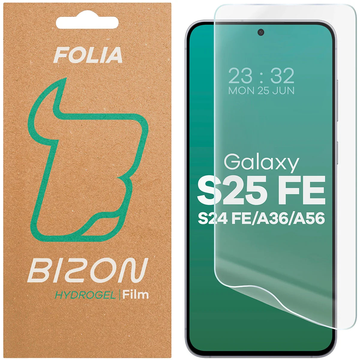 Hydrogel Folie für den Bildschirm für Galaxy S25 FE / S24 FE / A36 5G / A56 5G, Bizon Glass Hydrogel Front, 1 Stück