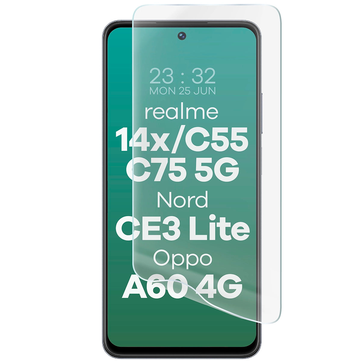 Hydrogel Folie für den Bildschirm Bizon Glass Hydrogel Front Duo für  Realme 14x 5G / C55 / C75 / OnePlus Nord CE 3 Lite / Oppo A60 4G, 2 Stück
