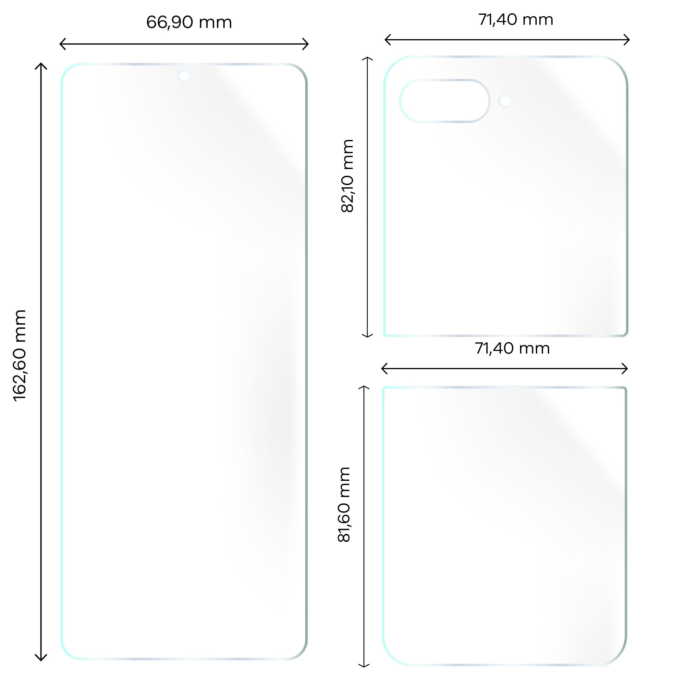 Hydrogel Folie für Display und Rückseite für Motorola Razr 50 Ultra, Bizon Glass Hydrogel, 3 Stück