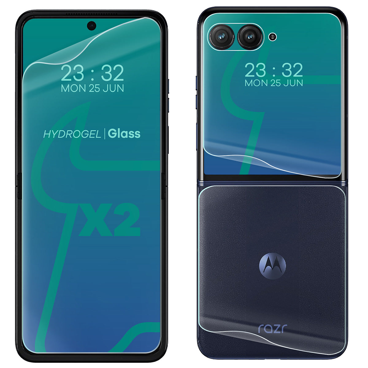 Hydrogel Folie für Display und Rückseite für Motorola Razr 50 Ultra, Bizon Glass Hydrogel, 3 Stück