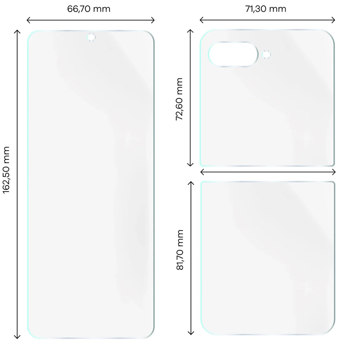 Hydrogel Folie für Display und Rückseite Bizon Film Hydrogel Set für Motorola Razr 60, 2 Stück