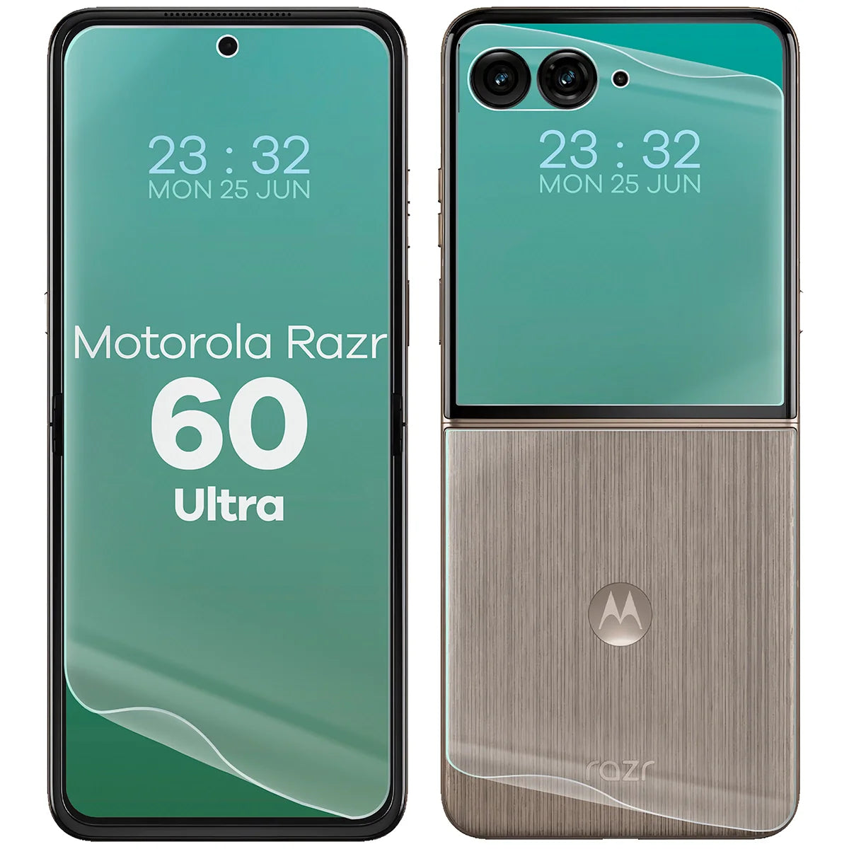 Hydrogel Folie für Display und Rückseite Bizon Film Hydrogel Set für Motorola Razr 60 Ultra, 2 Stück
