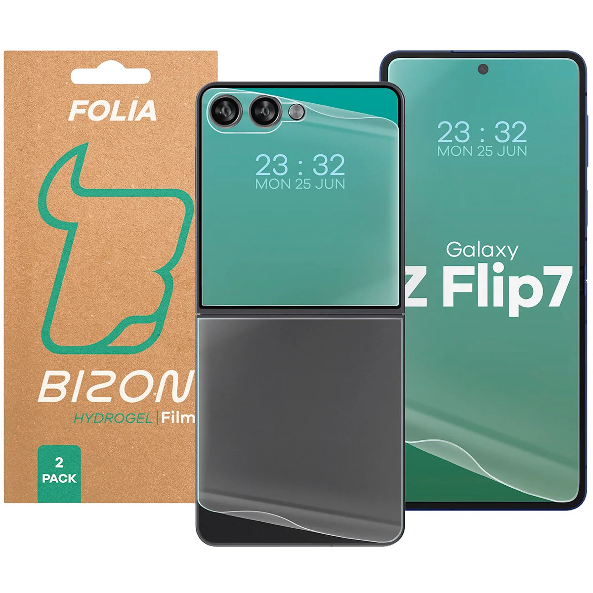 Hydrogel Folie für Display und Rückseite Bizon Glass Hydrogel Set für Galaxy Z Flip7, 1 Set