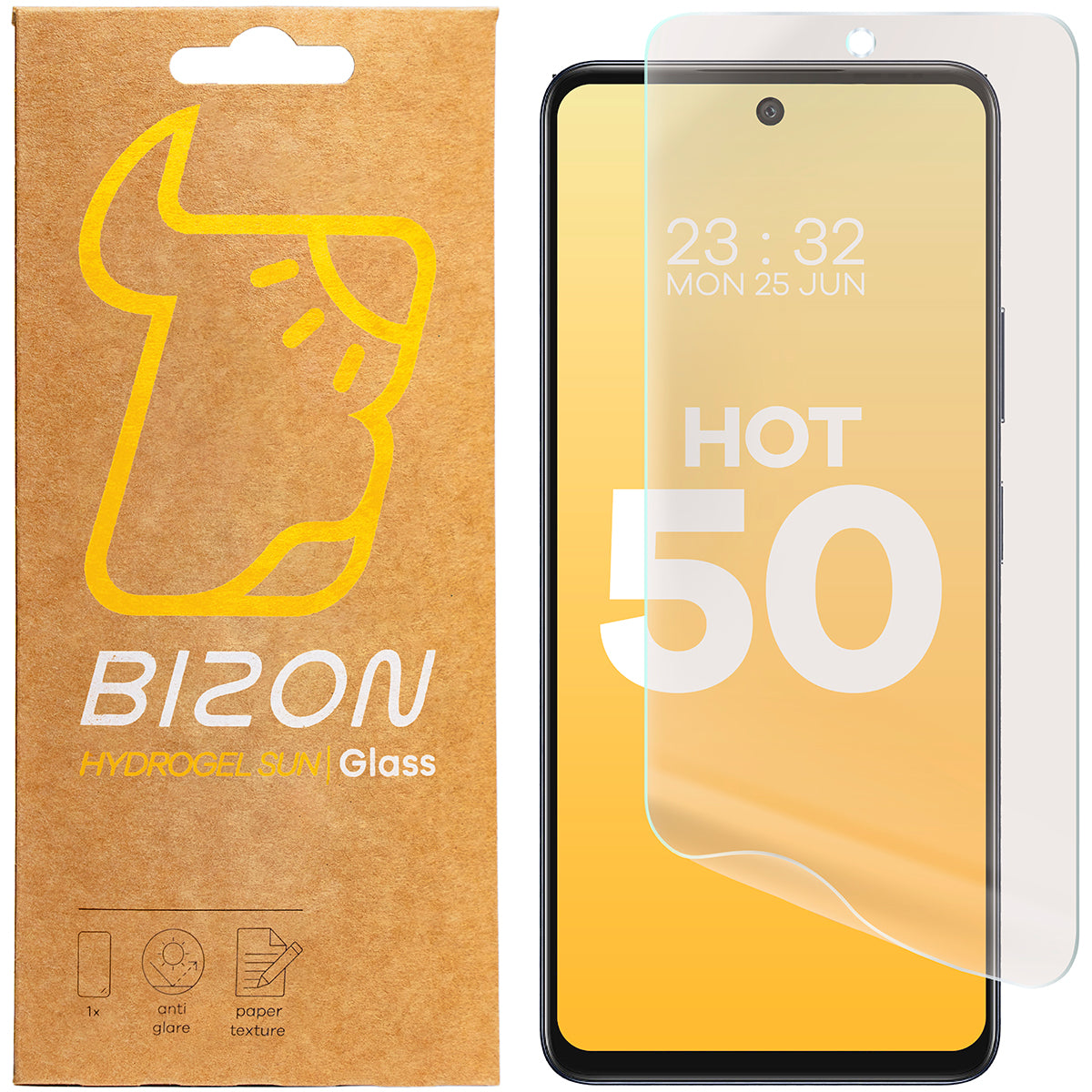 Matte Folie für Infinix Hot 50 4G, Bizon Glass Film Sun Duo, 2 Stück