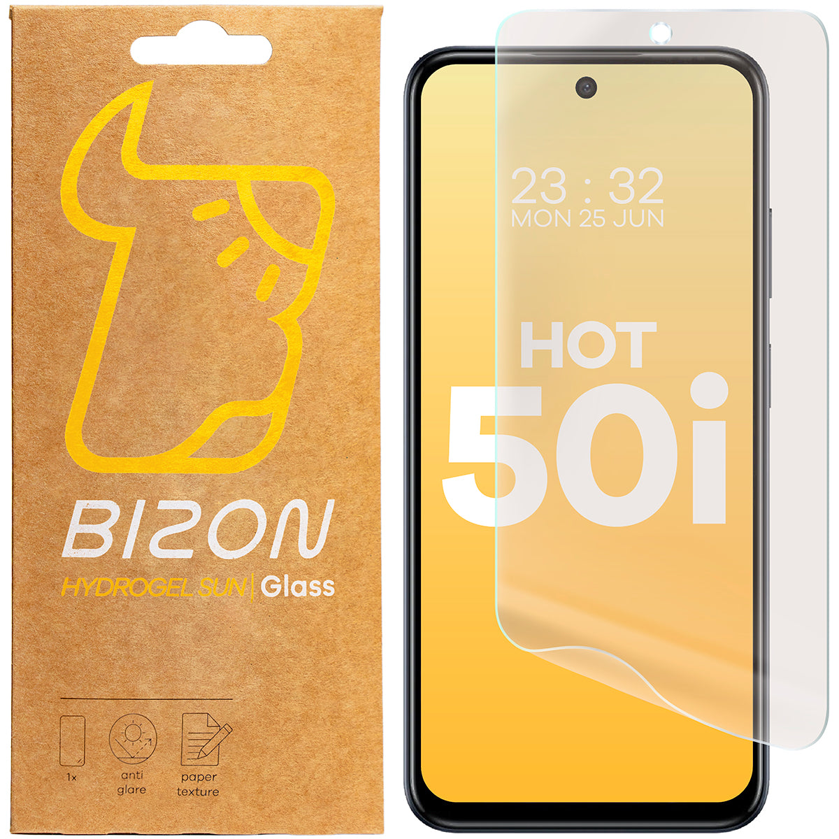 Matte Folie für Infinix Hot 50i, Bizon Glass Film Sun Duo, 2 Stück