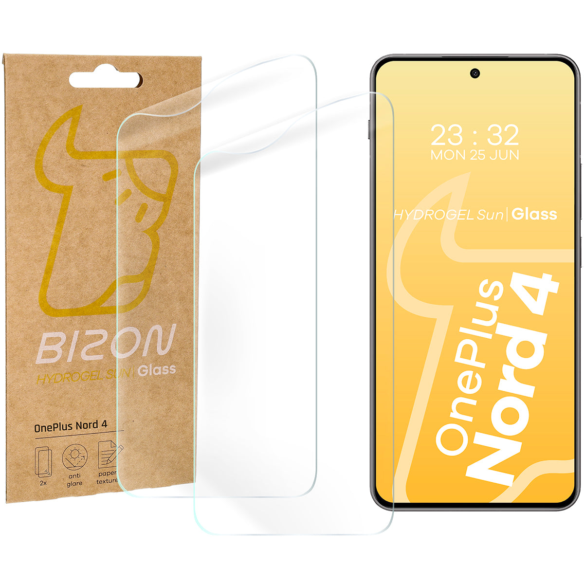 Matte Folie für OnePlus Nord 4, Bizon Glass Film Sun Duo, 2 Stück