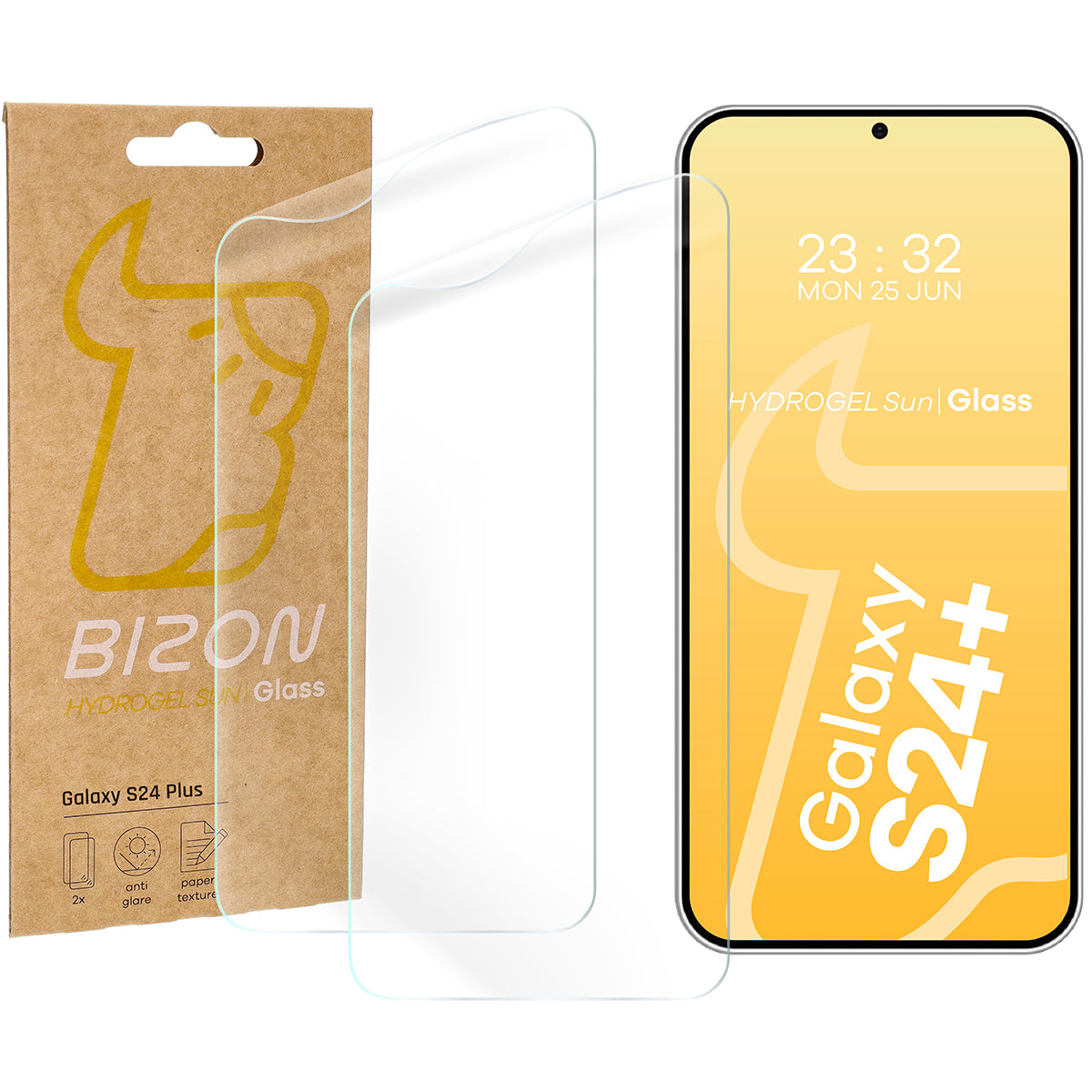 Matte Folie für Galaxy S24 Plus Bizon Film Sun Duo, 2 Stück