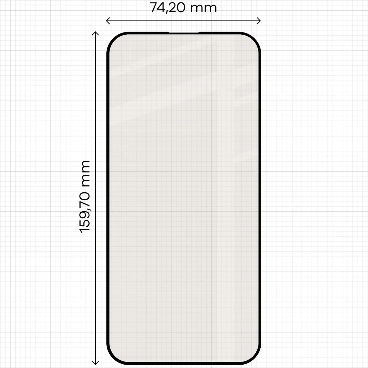 Mattes Hartglas für iPhone 16 Pro Max, Bizon Glass Matte, Schwarzer Rahmen