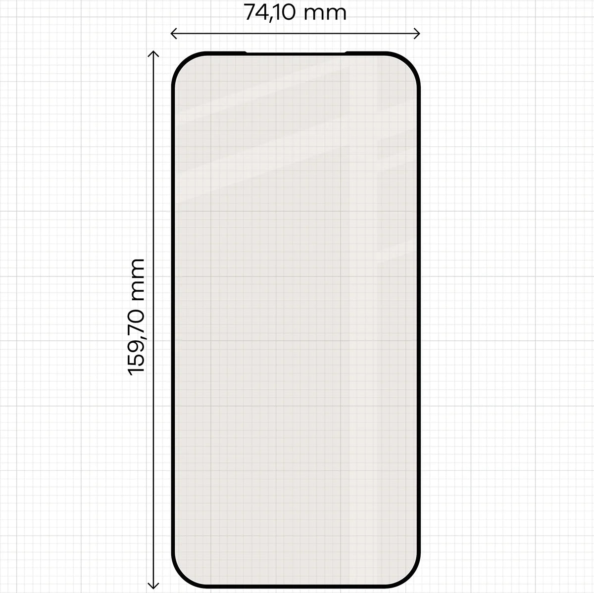 Mattes Hartglas für iPhone 17 Pro Max, Bizon Glass Matte, Schwarzer Rahmen