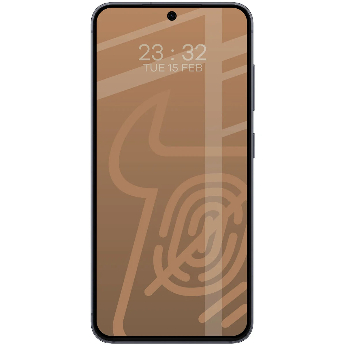 Mattes Hartglas für Galaxy S25, Bizon Glass Matte, Schwarzer Rahmen
