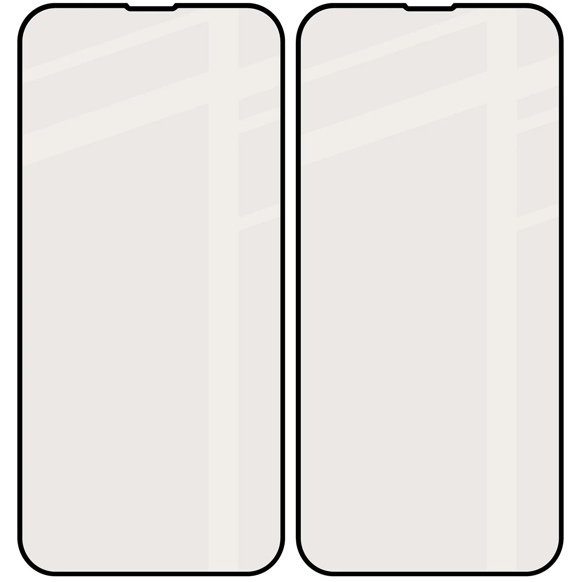 Mattes Hartglas für iPhone 17e / 16e / 14 / 13 Pro / 13, Bizon Glass Matte Duo, Schwarzer Rahmen, 2 Stück
