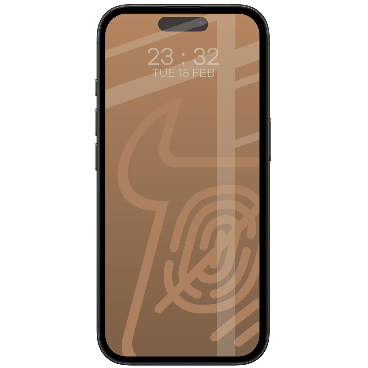 Mattes Hartglas für iPhone 15 / 16, Bizon Glass Matte Duo, Schwarzer Rahmen, 2 Stück