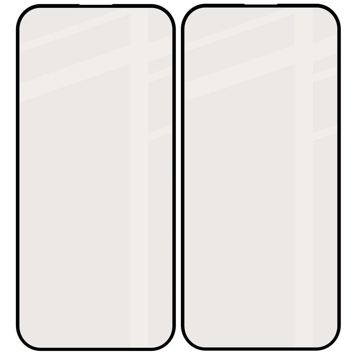 Mattes Hartglas für iPhone 15 / 16, Bizon Glass Matte Duo, Schwarzer Rahmen, 2 Stück