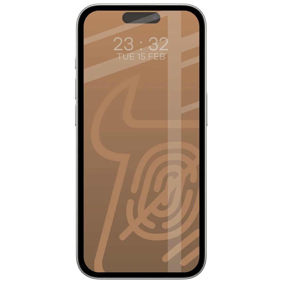 Mattes Hartglas für iPhone 15 Pro, Bizon Glass Matte Duo, Schwarzer Rahmen, 2 Stück