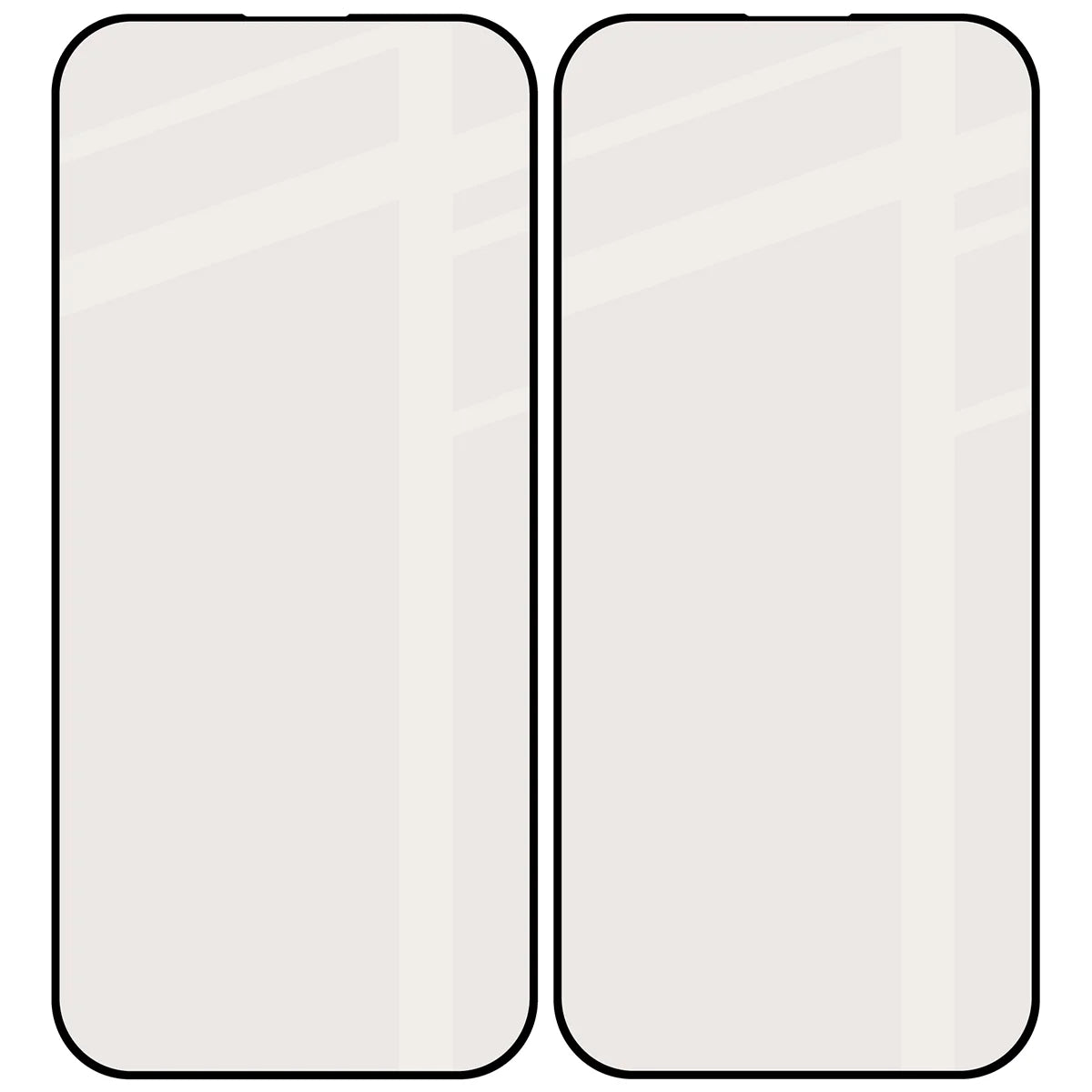 Mattes Hartglas für iPhone 16 Pro / 17, Bizon Glass Matte Duo, Schwarzer Rahmen, 2 Stück
