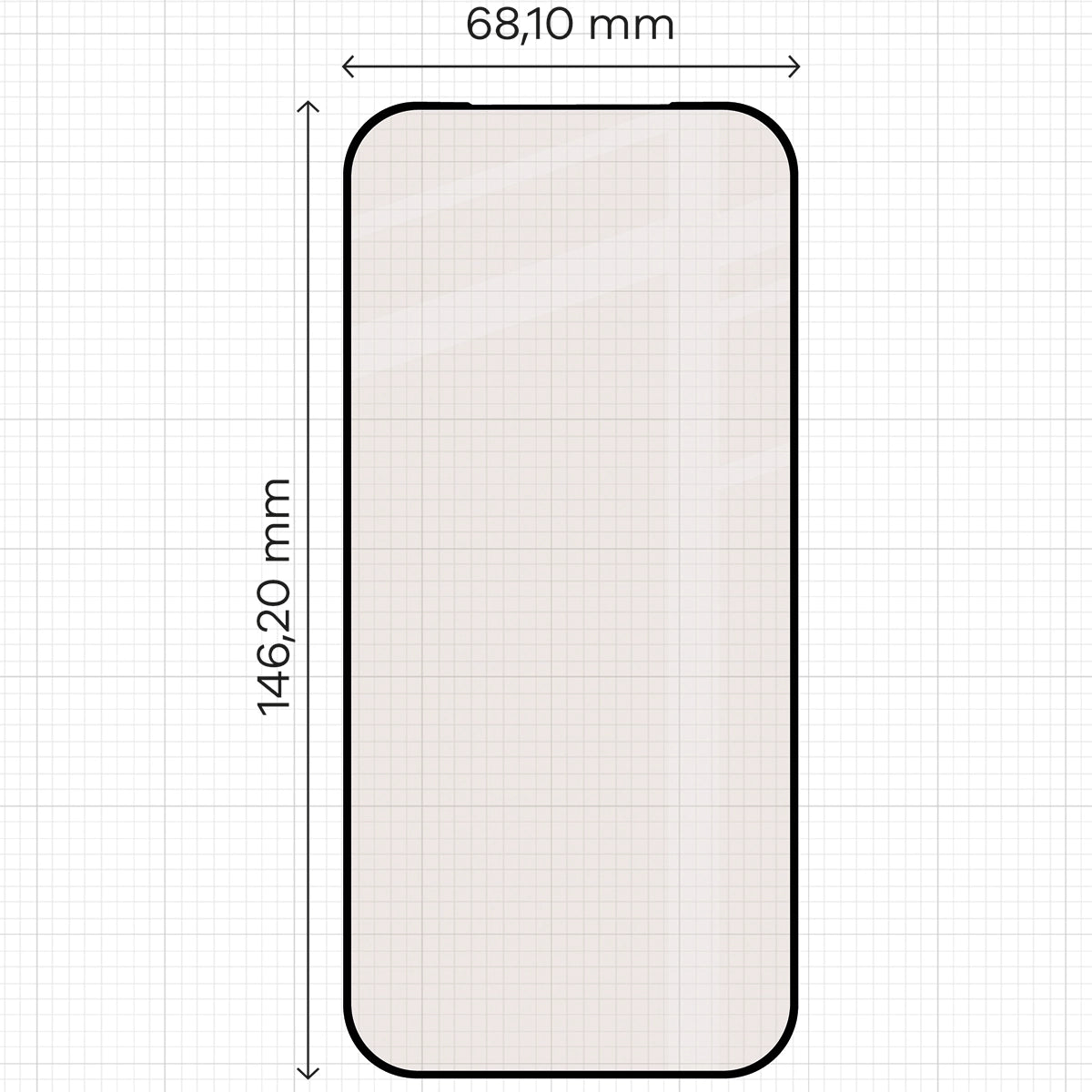 Mattes Hartglas für iPhone 17 Pro, Bizon Glass Matte Duo, Schwarzer Rahmen, 2 Stück