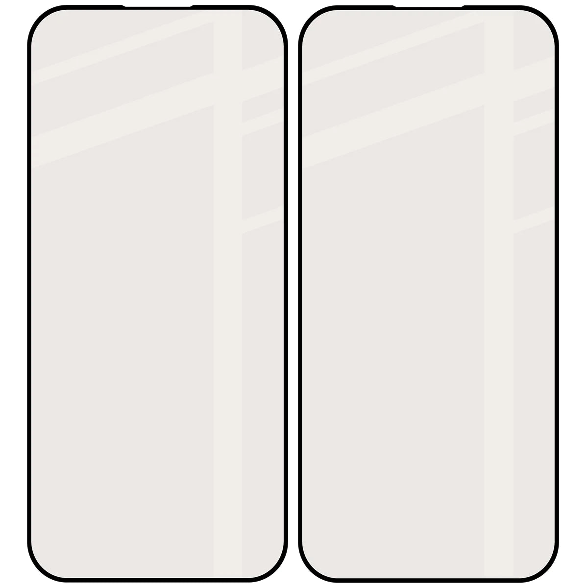 Mattes Hartglas für iPhone Air, Bizon Glass Matte Duo, Schwarzer Rahmen, 2 Stück