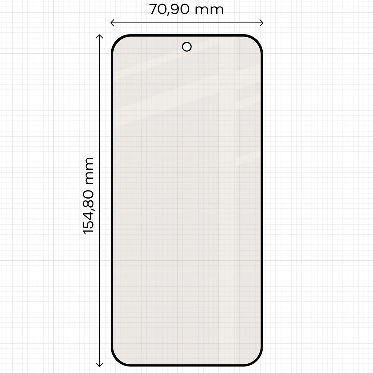 Mattes Hartglas für OPPO Reno16 F, OPPO Reno16 FS, Bizon Glass Matte Duo, Schwarzer Rahmen, 2 Stück (2/4)