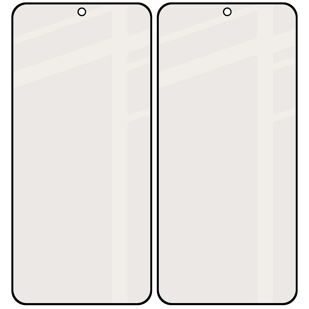 Mattes Hartglas für Galaxy S25, Bizon Glass Matte Duo, Schwarzer Rahmen, 2 Stück