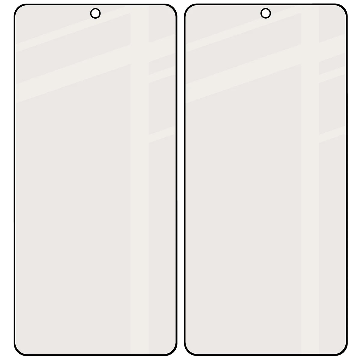 Mattes Hartglas für Galaxy S26 Plus / S25 Edge, Bizon Glass Matte Duo, Schwarzer Rahmen, 2 Stück
