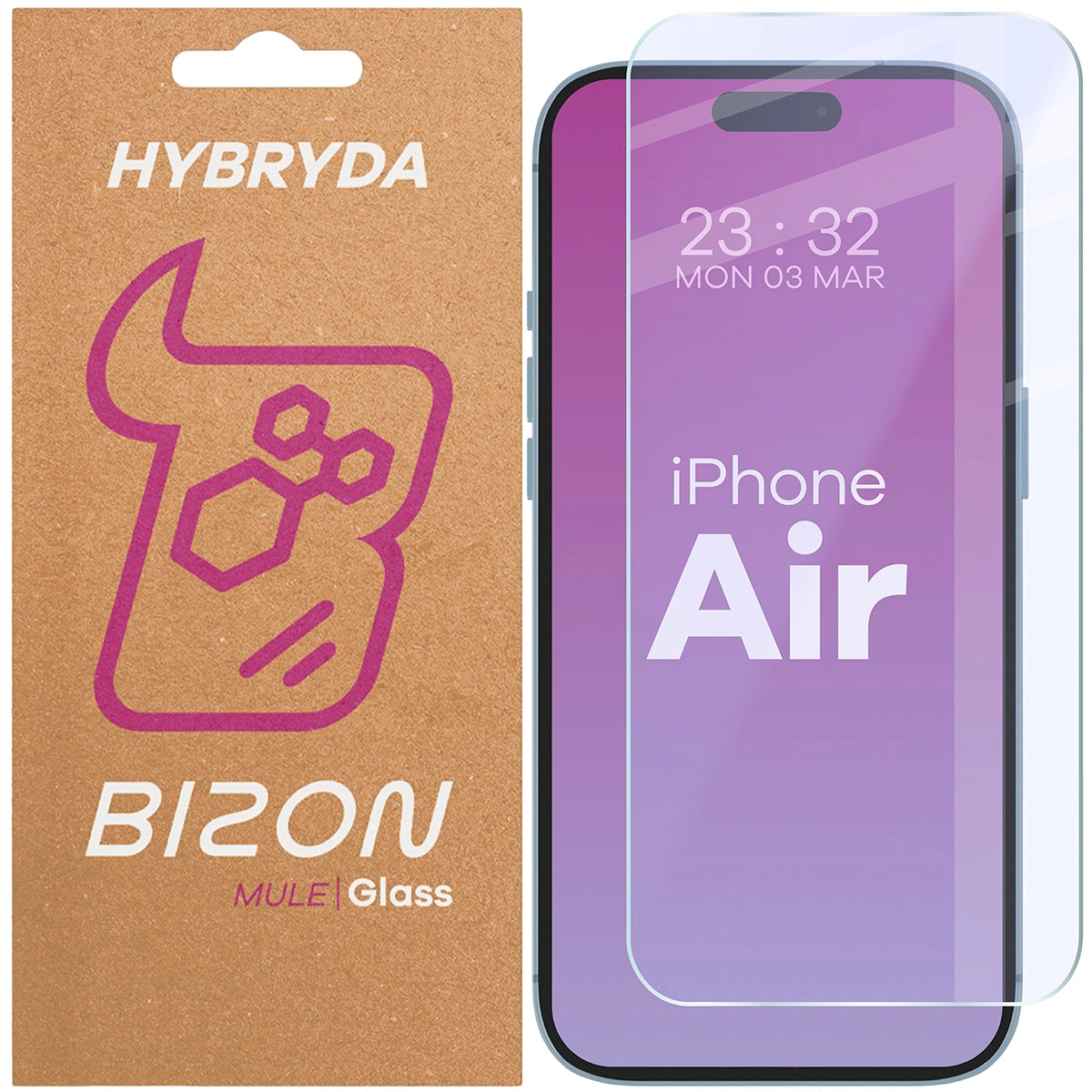 Flexibles Hybridglas für iPhone Air, Bizon Glass Mule