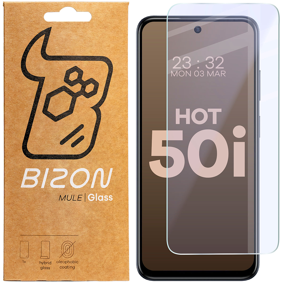 Flexibles Hybridglas für Infinix Hot 50i, Bizon Glass Mule