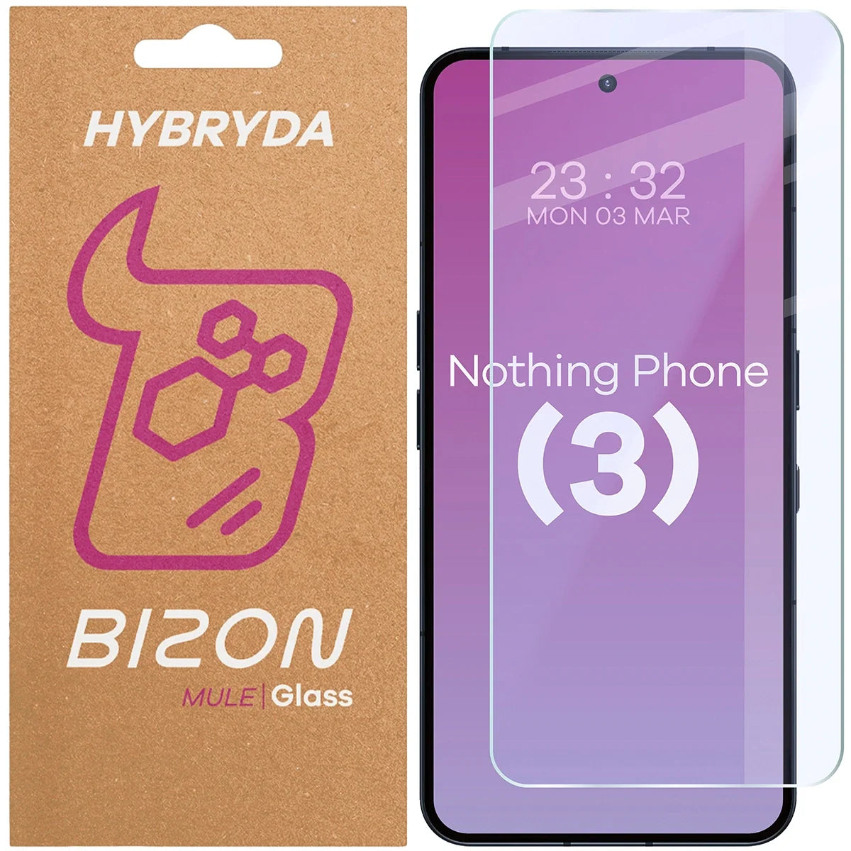 Flexibles Hybridglas für Nothing Phone (3), Bizon Glass Mule