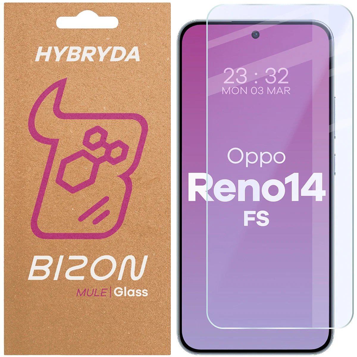 Flexibles Hybridglas für Oppo Reno 14 FS, Bizon Glass Mule
