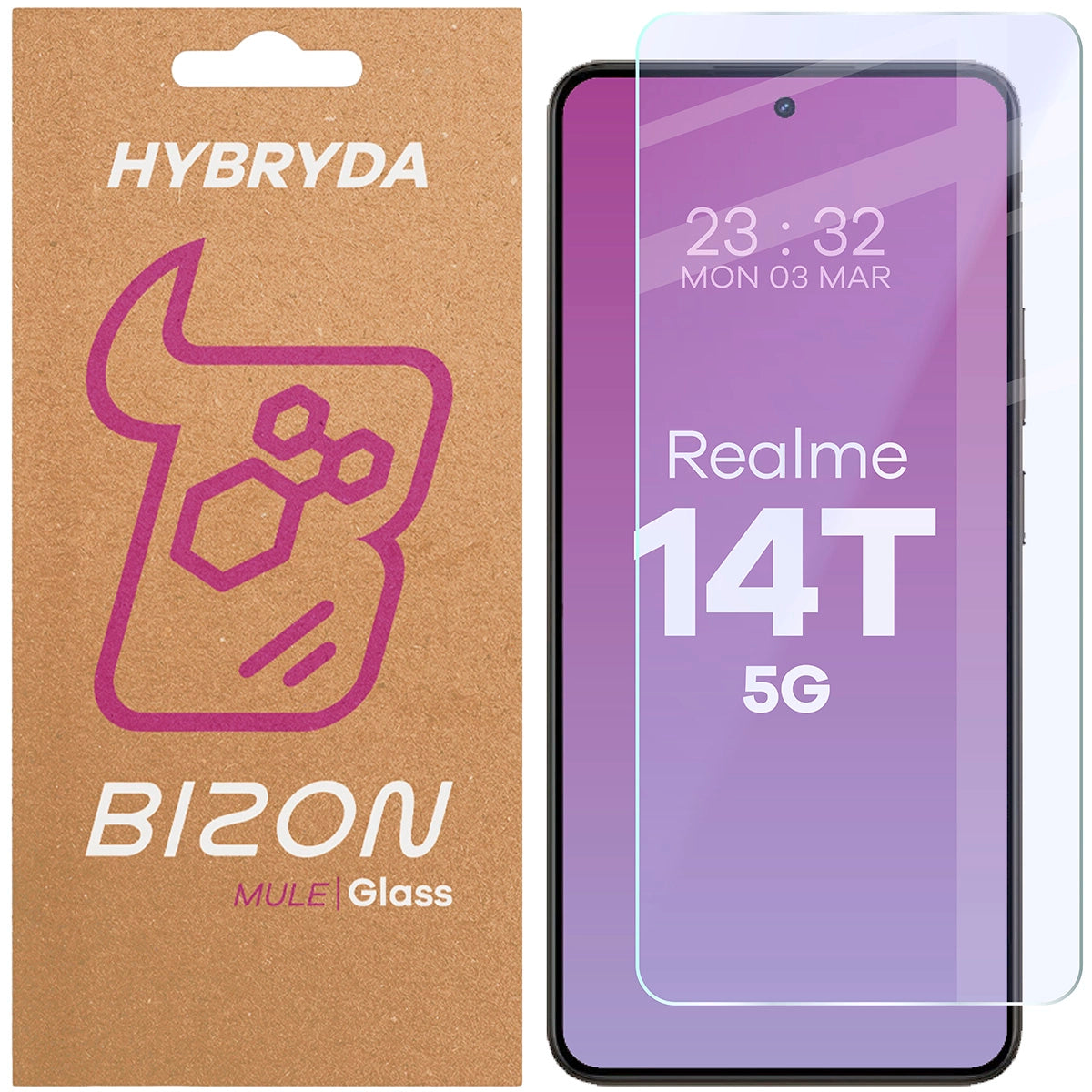 Flexibles Hybridglas für Realme 14T 5G, Bizon Glass Mule