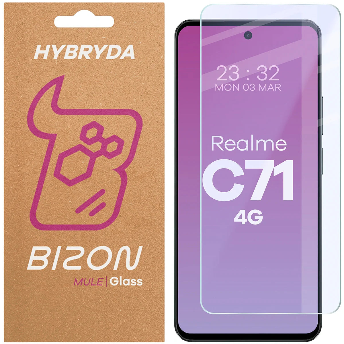 Flexibles Hybridglas für Realme C71 4G, Bizon Glass Mule