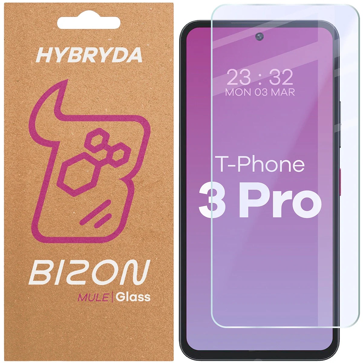 Flexibles Hybridglas für T Phone 3 Pro, Bizon Hybrid Mule